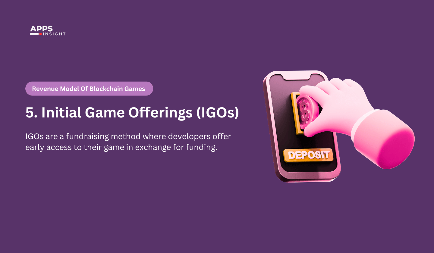 Blockchain games make money by Initial Game Offerings (IGOs)