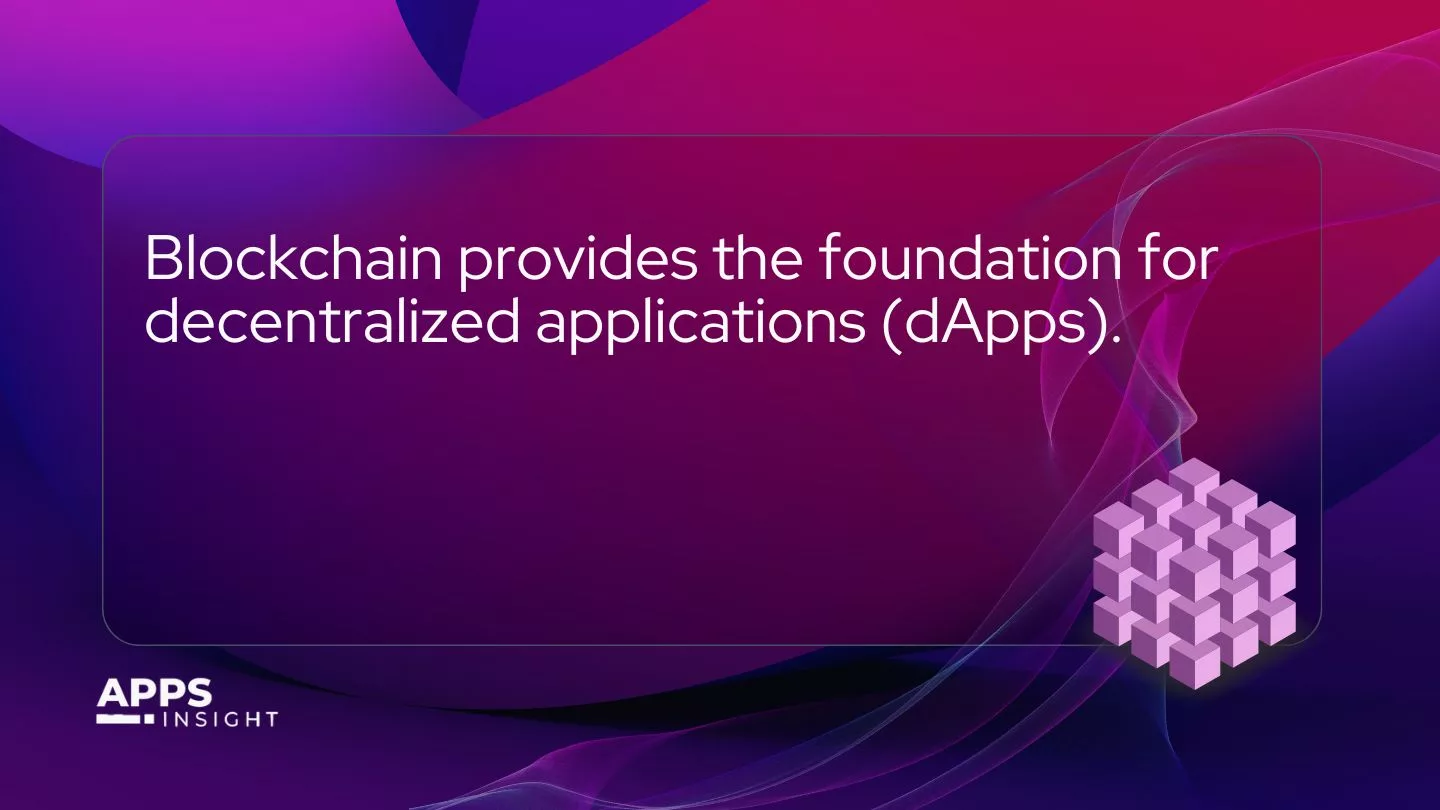 Blockchain provides the foundation for decentralized applications (dApps)
