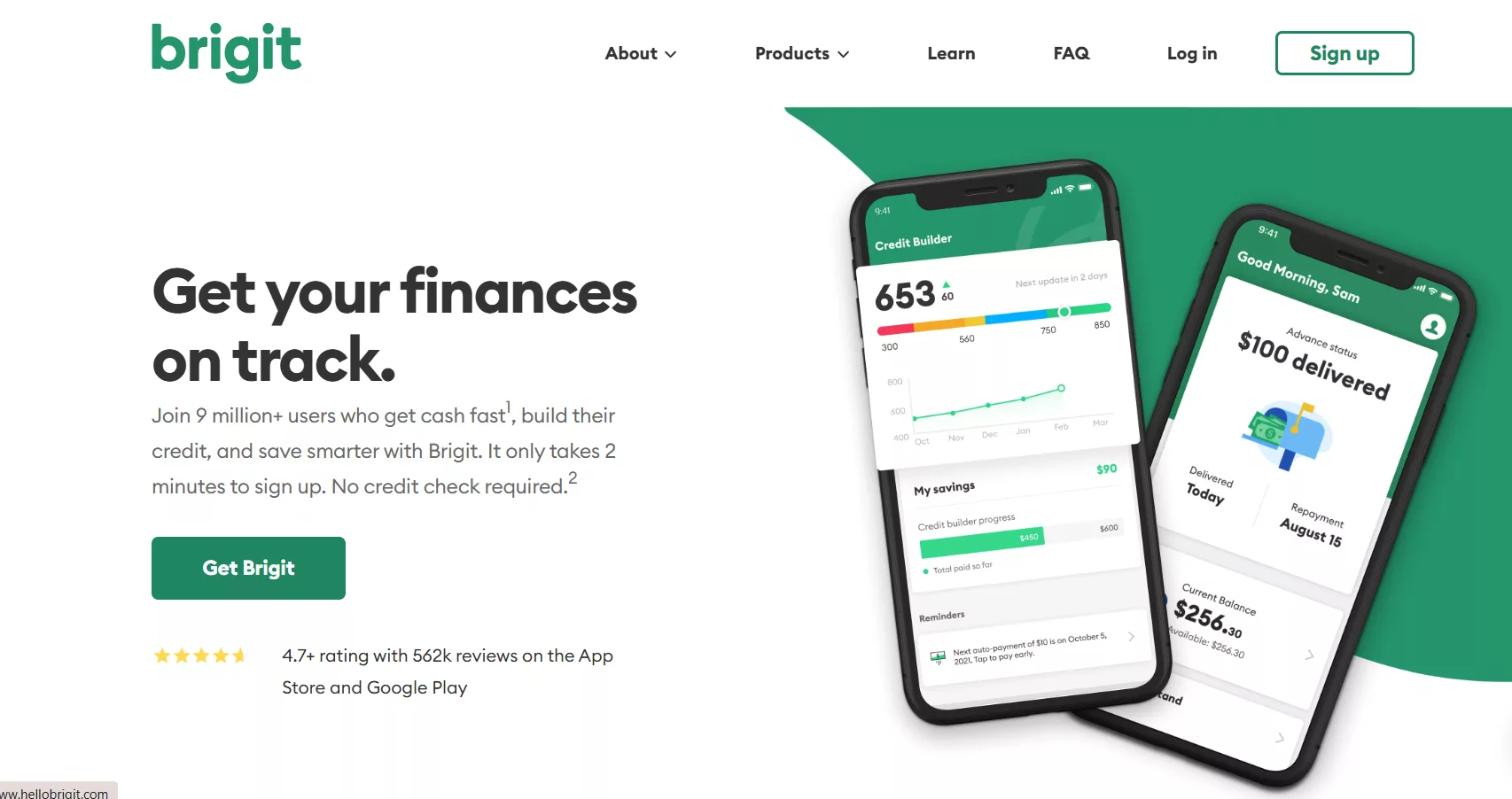 Brigit Payday Advance and Credit Builder App