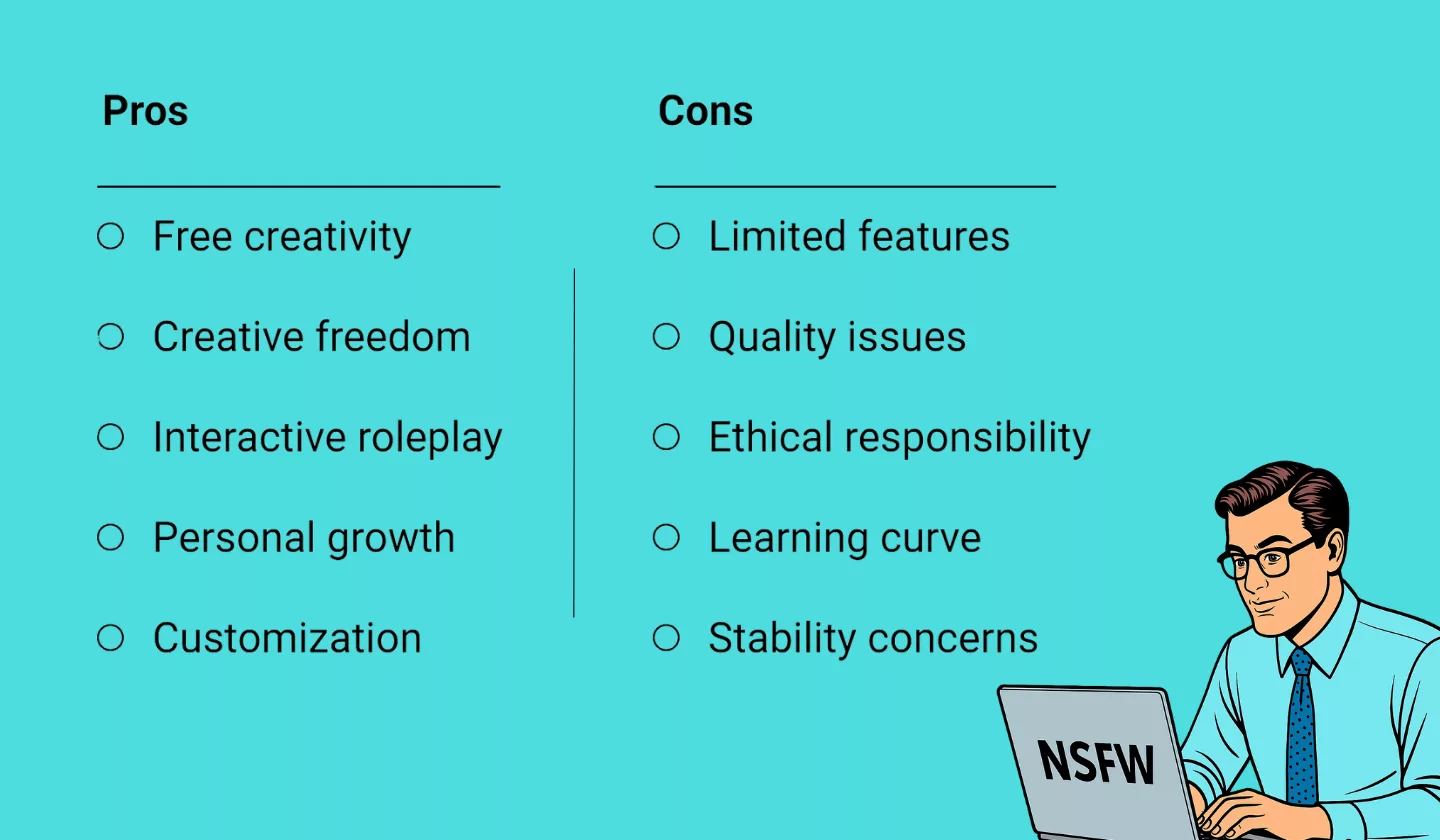 Pros and Cons of Using Free NSFW AI Writers