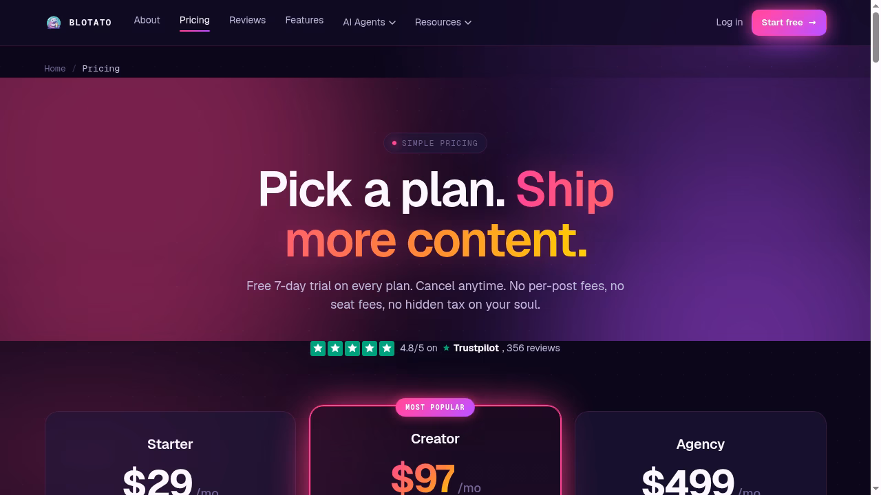 Blotato screenshot