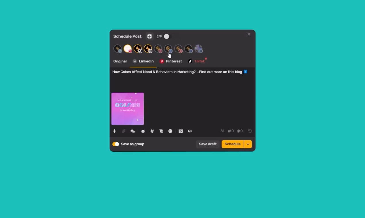 Simplified social post scheduling interface