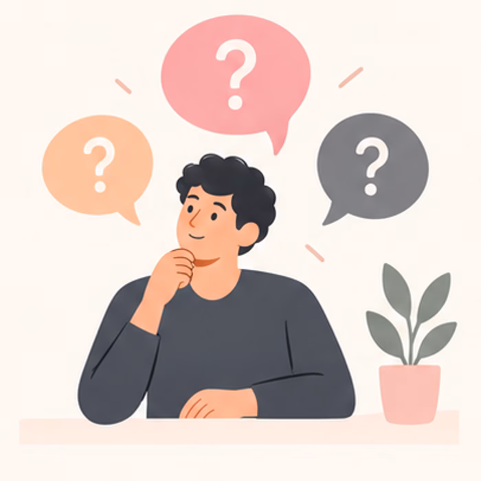 Colleague considering meeting agenda questions