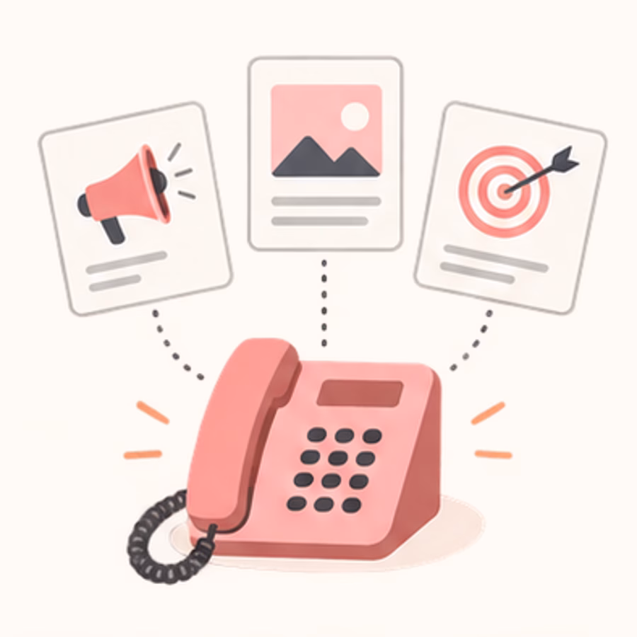 Marketing channels connected to a tracked business telephone