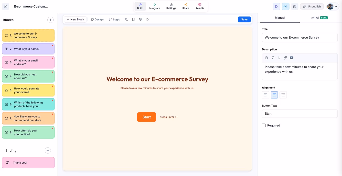 Rowform screenshot
