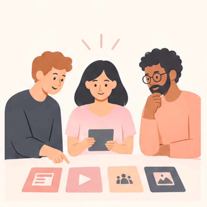 Team selecting a meeting format