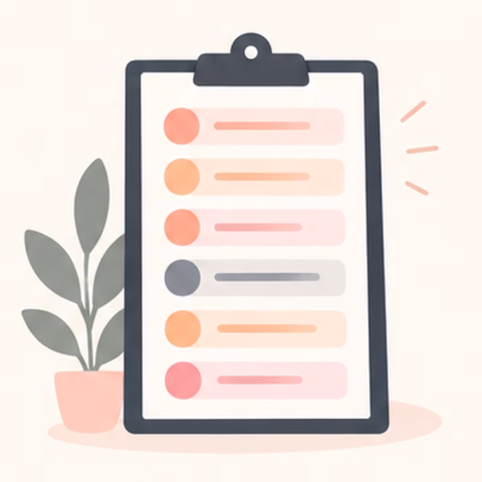 Clipboard showing a structured meeting agenda